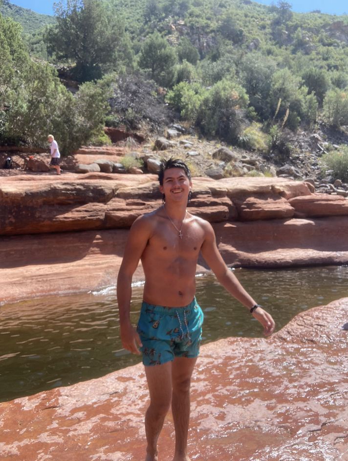 At a red-rock swimming hole
